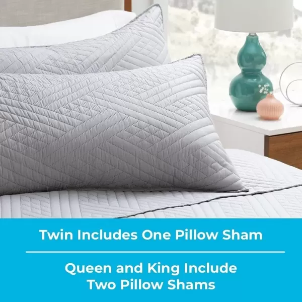 imageLinenspa All Season Hypoallergenic Down Alternative Microfiber Comforter  Twin XL GrayWhite Twin XL Size Dorm Room EssentialsGray