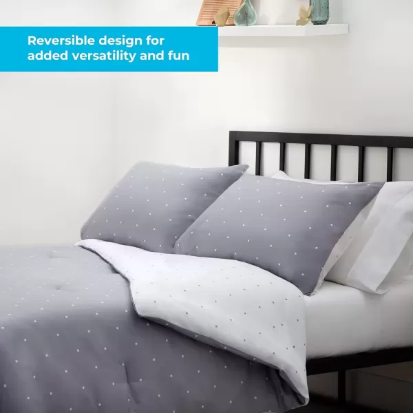 imageLinenspa All Season Hypoallergenic Down Alternative Microfiber Comforter  Twin XL GrayWhite Twin XL Size Dorm Room EssentialsGray