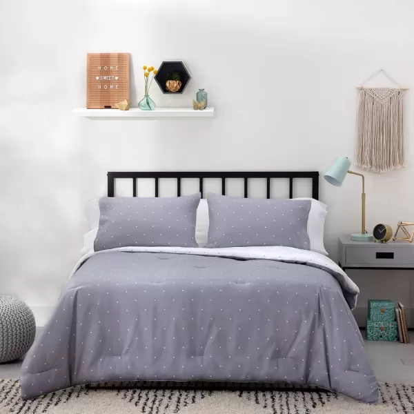imageLinenspa All Season Hypoallergenic Down Alternative Microfiber Comforter  Twin XL GrayWhite Twin XL Size Dorm Room EssentialsGray