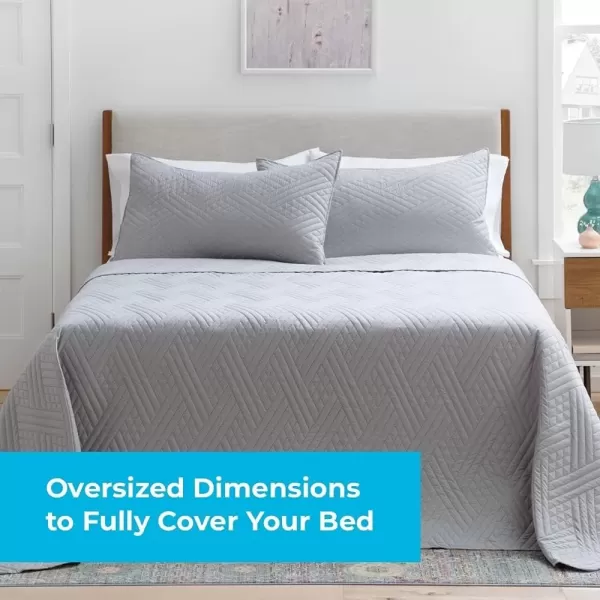 imageLinenspa All Season Hypoallergenic Down Alternative Microfiber Comforter  Twin XL GrayWhite Twin XL Size Dorm Room EssentialsGray