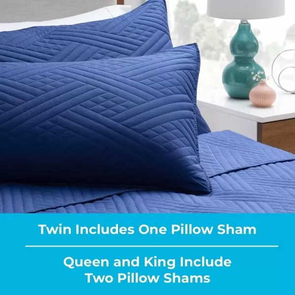 imageLinenspa All Season Hypoallergenic Down Alternative Microfiber Comforter  Twin XL GrayWhite Twin XL Size Dorm Room EssentialsNavy