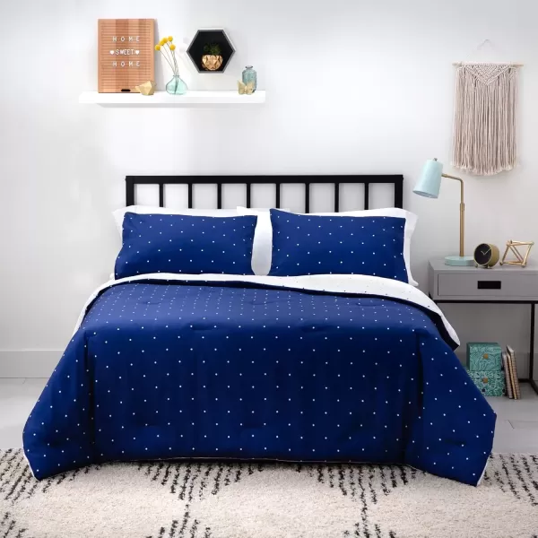 imageLinenspa All Season Hypoallergenic Down Alternative Microfiber Comforter  Twin XL GrayWhite Twin XL Size Dorm Room EssentialsNavy