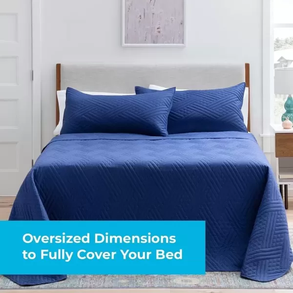 imageLinenspa All Season Hypoallergenic Down Alternative Microfiber Comforter  Twin XL GrayWhite Twin XL Size Dorm Room EssentialsNavy