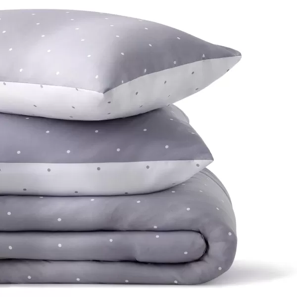 imageLinenspa All Season Hypoallergenic Down Alternative Microfiber Comforter  Twin XL GrayWhite Twin XL Size Dorm Room EssentialsPolka DotGrey