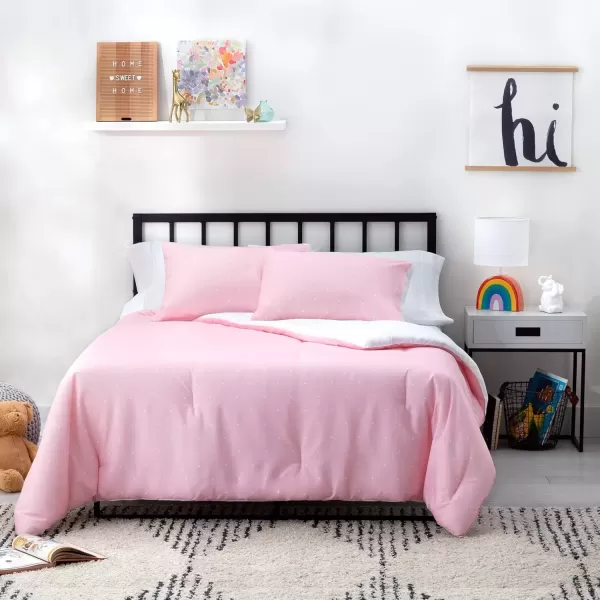 imageLinenspa All Season Hypoallergenic Down Alternative Microfiber Comforter  Twin XL GrayWhite Twin XL Size Dorm Room EssentialsPolka DotPink