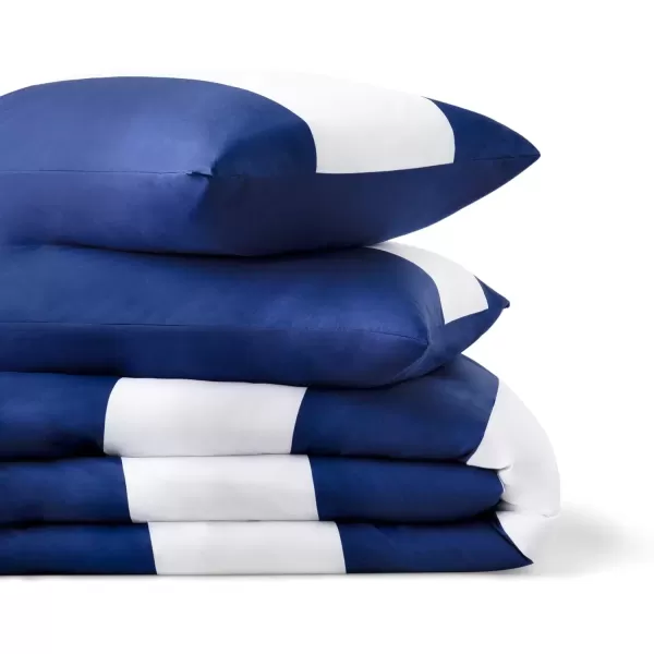imageLinenspa All Season Hypoallergenic Down Alternative Microfiber Comforter  Twin XL GrayWhite Twin XL Size Dorm Room EssentialsRugby StripeNavy