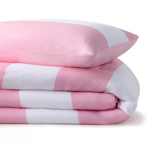 imageLinenspa All Season Hypoallergenic Down Alternative Microfiber Comforter  Twin XL GrayWhite Twin XL Size Dorm Room EssentialsRugby StripePink