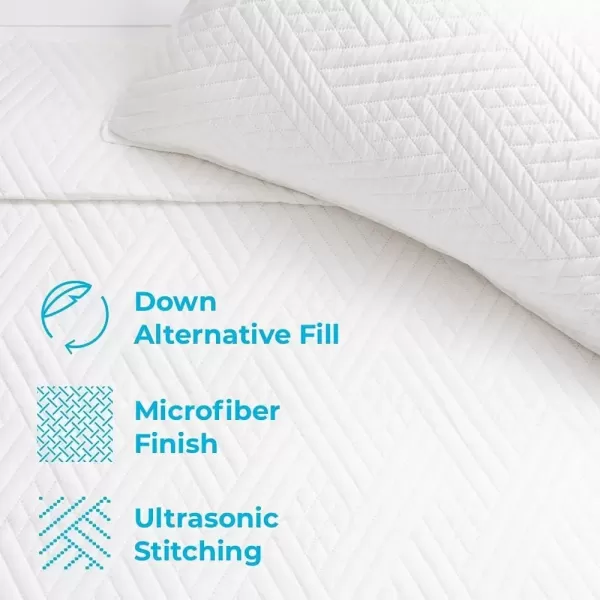 imageLinenspa All Season Hypoallergenic Down Alternative Microfiber Comforter  Twin XL GrayWhite Twin XL Size Dorm Room EssentialsWhite