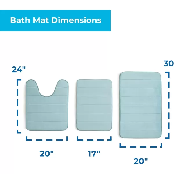 imageLinenspa Memory Foam Bath Mat  1 Piece NonSlip Water Absorbent FastDrying Machine Washable Bath Rug For Bathroom  Dorm Room EssentialsAqua
