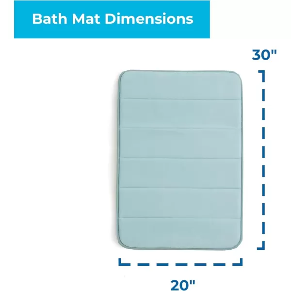 imageLinenspa Memory Foam Bath Mat  1 Piece NonSlip Water Absorbent FastDrying Machine Washable Bath Rug For Bathroom  Dorm Room EssentialsAqua