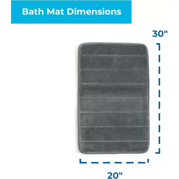 imageLinenspa Memory Foam Bath Mat  1 Piece NonSlip Water Absorbent FastDrying Machine Washable Bath Rug For Bathroom  Dorm Room EssentialsDark Gray