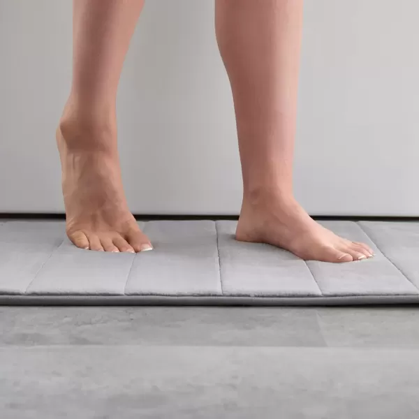 imageLinenspa Memory Foam Bath Mat  1 Piece NonSlip Water Absorbent FastDrying Machine Washable Bath Rug For Bathroom  Dorm Room EssentialsDark Gray