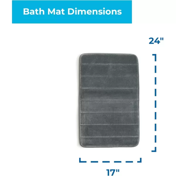 imageLinenspa Memory Foam Bath Mat  1 Piece NonSlip Water Absorbent FastDrying Machine Washable Bath Rug For Bathroom  Dorm Room EssentialsDark Gray
