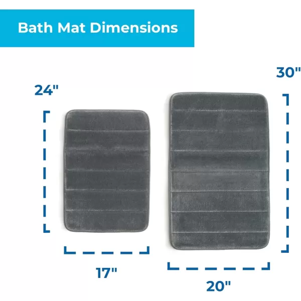 imageLinenspa Memory Foam Bath Mat  1 Piece NonSlip Water Absorbent FastDrying Machine Washable Bath Rug For Bathroom  Dorm Room EssentialsDark Gray