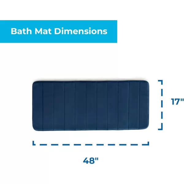 imageLinenspa Memory Foam Bath Mat  1 Piece NonSlip Water Absorbent FastDrying Machine Washable Bath Rug For Bathroom  Dorm Room EssentialsNavy