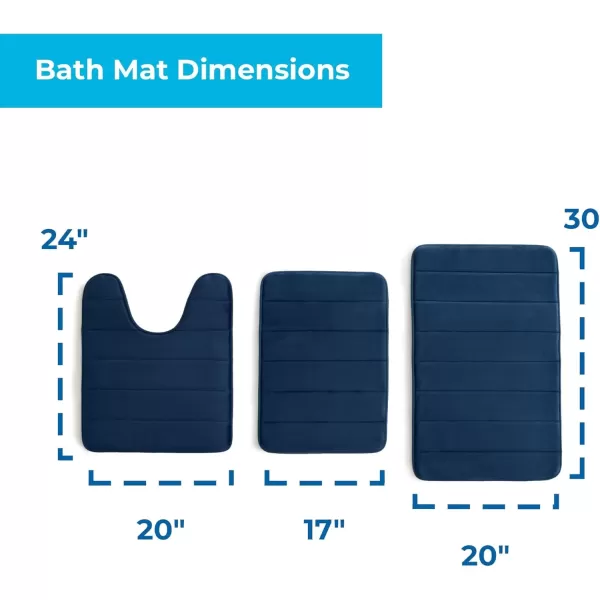 imageLinenspa Memory Foam Bath Mat  1 Piece NonSlip Water Absorbent FastDrying Machine Washable Bath Rug For Bathroom  Dorm Room EssentialsNavy