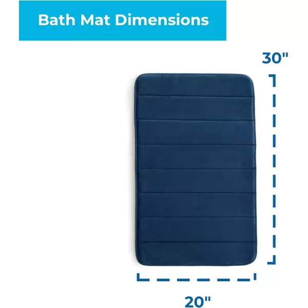 imageLinenspa Memory Foam Bath Mat  1 Piece NonSlip Water Absorbent FastDrying Machine Washable Bath Rug For Bathroom  Dorm Room EssentialsNavy