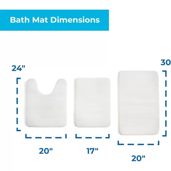 imageLinenspa Memory Foam Bath Mat  1 Piece NonSlip Water Absorbent FastDrying Machine Washable Bath Rug For Bathroom  Dorm Room EssentialsWhite