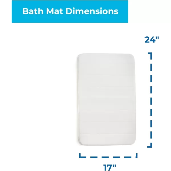 imageLinenspa Memory Foam Bath Mat  1 Piece NonSlip Water Absorbent FastDrying Machine Washable Bath Rug For Bathroom  Dorm Room EssentialsWhite