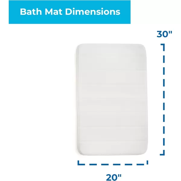 imageLinenspa Memory Foam Bath Mat  1 Piece NonSlip Water Absorbent FastDrying Machine Washable Bath Rug For Bathroom  Dorm Room EssentialsWhite