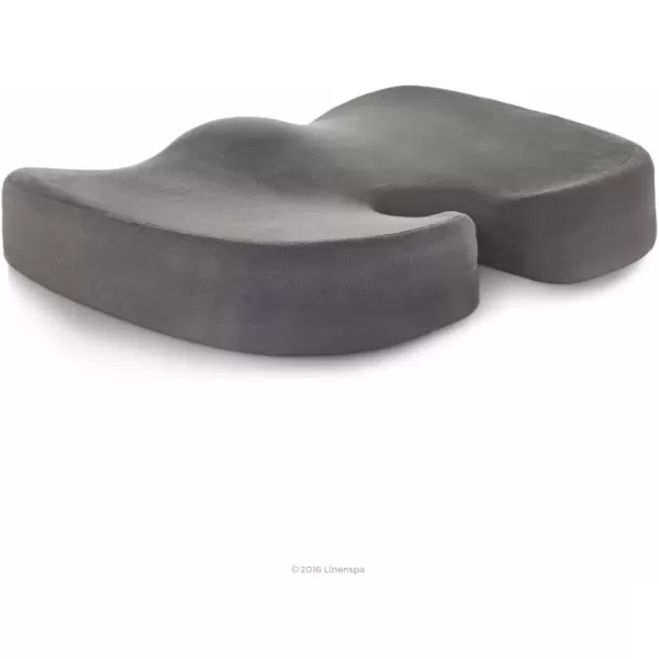 imageLinenspa Orthopedic Gel Foam Seat Cushion  TailboneCoccyx Comfort  Support for AllDay Sitting and Back Pain Relief grey 18quot x 14quot Dorm Room EssentialsGrey