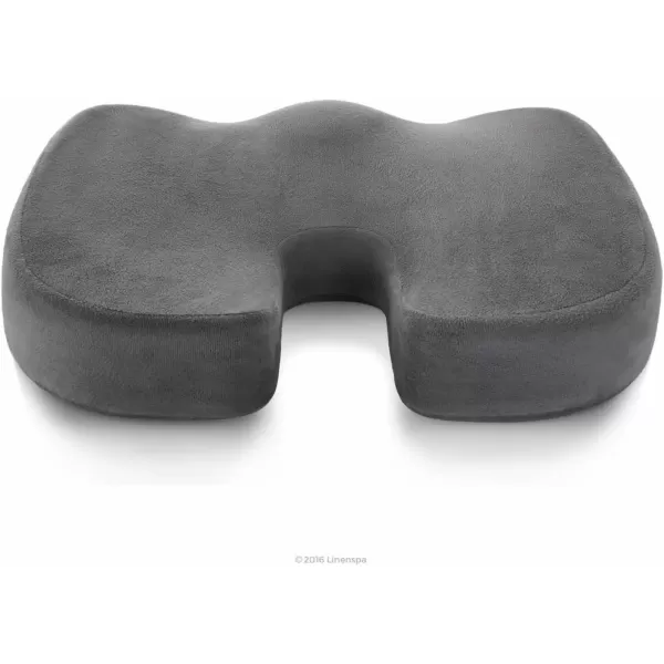 imageLinenspa Orthopedic Gel Foam Seat Cushion  TailboneCoccyx Comfort  Support for AllDay Sitting and Back Pain Relief grey 18quot x 14quot Dorm Room EssentialsGrey