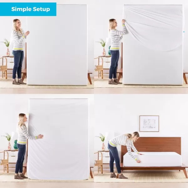 imageLinenspa Zippered Mattress Encasement  Waterproof ampamp Bed Bug Proof  Premium Noiseless ampamp Absorbent Cover  Queen WhiteWhite
