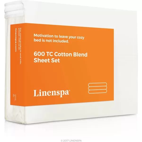 imageLinenspa 600 Thread Count Ultra Soft Deep Pocket Cotton Blend Sheet Set  3 pieces Queen  SandIvory