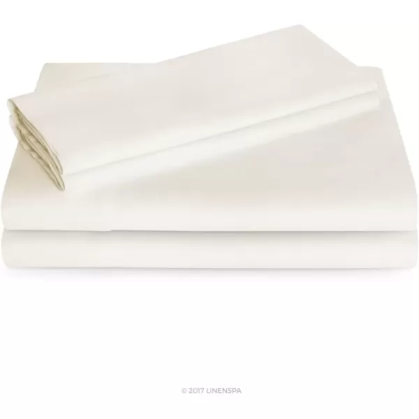 imageLinenspa 600 Thread Count Ultra Soft Deep Pocket Cotton Blend Sheet Set  3 pieces Queen  SandIvory