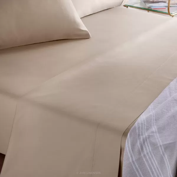 imageLinenspa 600 Thread Count Ultra Soft Deep Pocket Cotton Blend Sheet Set  3 pieces Queen  SandSand