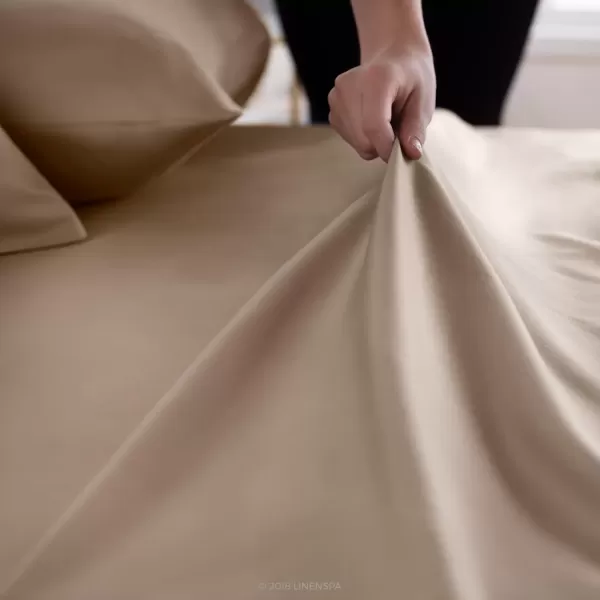 imageLinenspa 600 Thread Count Ultra Soft Deep Pocket Cotton Blend Sheet Set  3 pieces Queen  SandSand