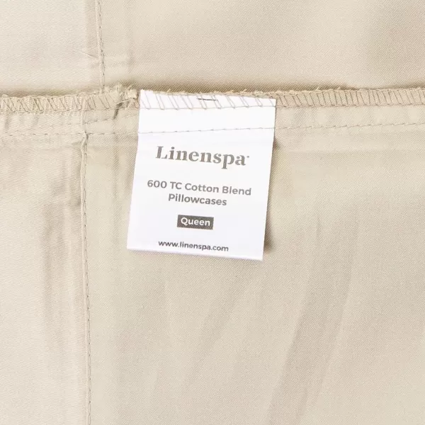 imageLinenspa 600 Thread Count Ultra Soft Deep Pocket Cotton Blend Sheet Set  3 pieces Queen  SandSand