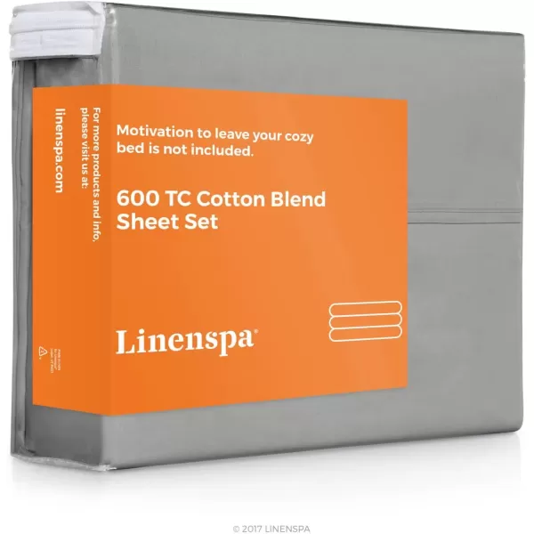 imageLinenspa 600 Thread Count Ultra Soft Deep Pocket Cotton Blend Sheet Set  3 pieces Queen  SandStone