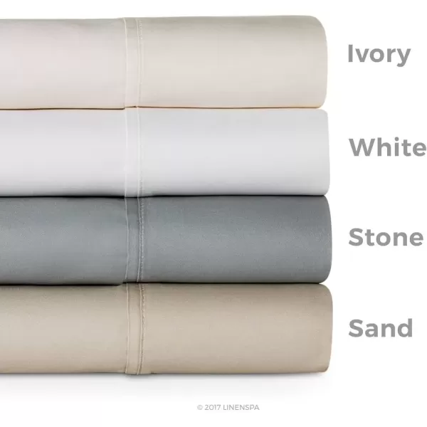 imageLinenspa 600 Thread Count Ultra Soft Deep Pocket Cotton Blend Sheet Set  3 pieces Queen  SandStone