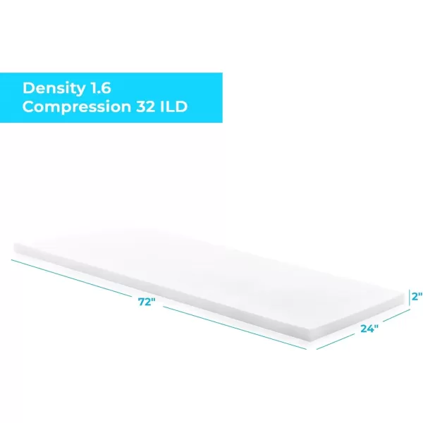 imageLinenspa High Density Cushion Craft Foam  Perfect for Chairs Sofas Headboards and DIY Projects 1quot x 24quot x 72quot WhiteWhite