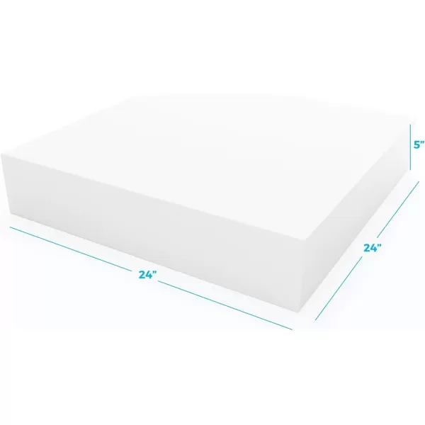imageLinenspa High Density Squares Replacement Cushion for Sofa or Chairs Multiple Sizes Upholstery Foam 24 X 24 40 ILD  Extra Firm40 Ild  Extra Firm