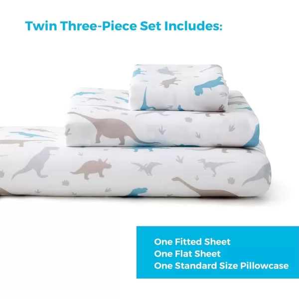 imageLinenspa Microfiber FourPiece Sheet Set  Multiple Styles and Colors  Super Soft Feel  Fun Patterns for Boys and Girls  Full  PrincessDinosaur