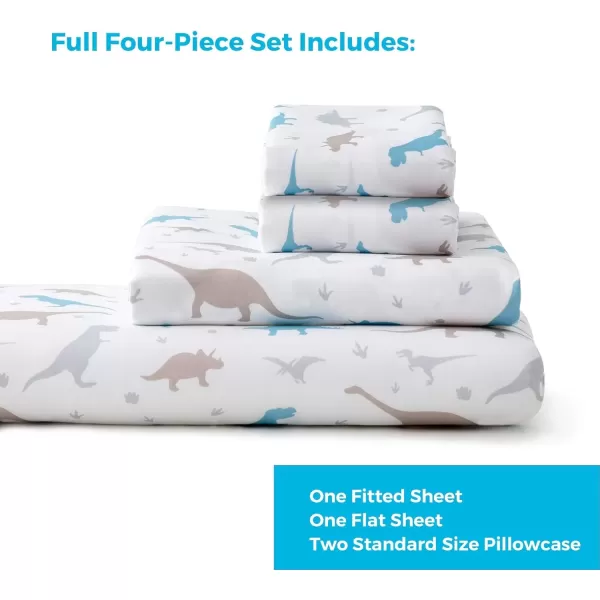 imageLinenspa Microfiber FourPiece Sheet Set  Multiple Styles and Colors  Super Soft Feel  Fun Patterns for Boys and Girls  Full  PrincessDinosaur