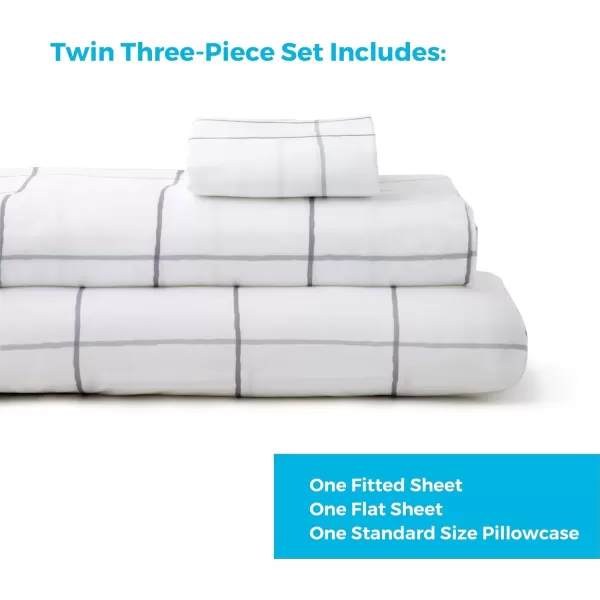 imageLinenspa Microfiber FourPiece Sheet Set  Multiple Styles and Colors  Super Soft Feel  Fun Patterns for Boys and Girls  Full  PrincessGrey Grid