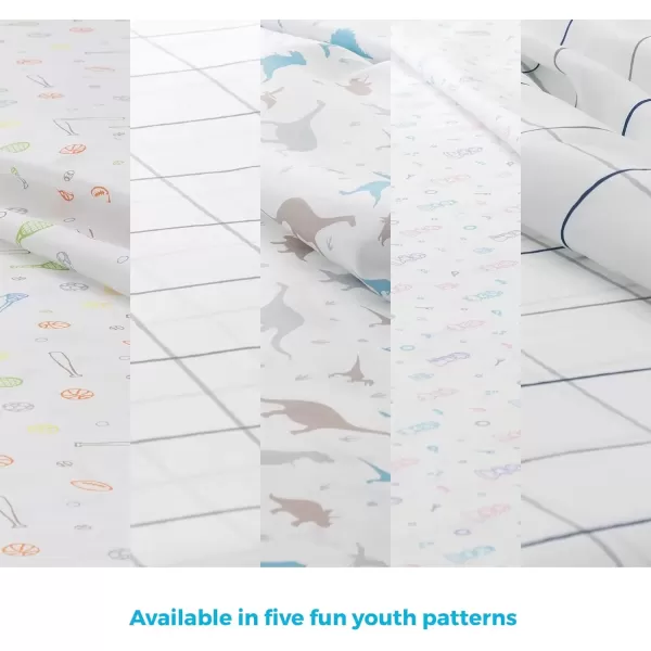imageLinenspa Microfiber FourPiece Sheet Set  Multiple Styles and Colors  Super Soft Feel  Fun Patterns for Boys and Girls  Full  PrincessGrey Grid