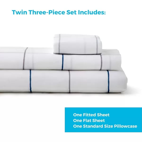 imageLinenspa Microfiber FourPiece Sheet Set  Multiple Styles and Colors  Super Soft Feel  Fun Patterns for Boys and Girls  Full  PrincessNavy Grid