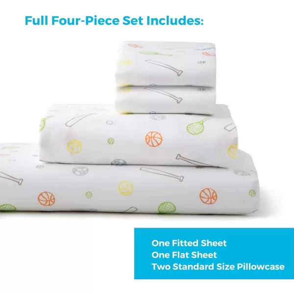 imageLinenspa Microfiber FourPiece Sheet Set  Multiple Styles and Colors  Super Soft Feel  Fun Patterns for Boys and Girls  Full  PrincessSports