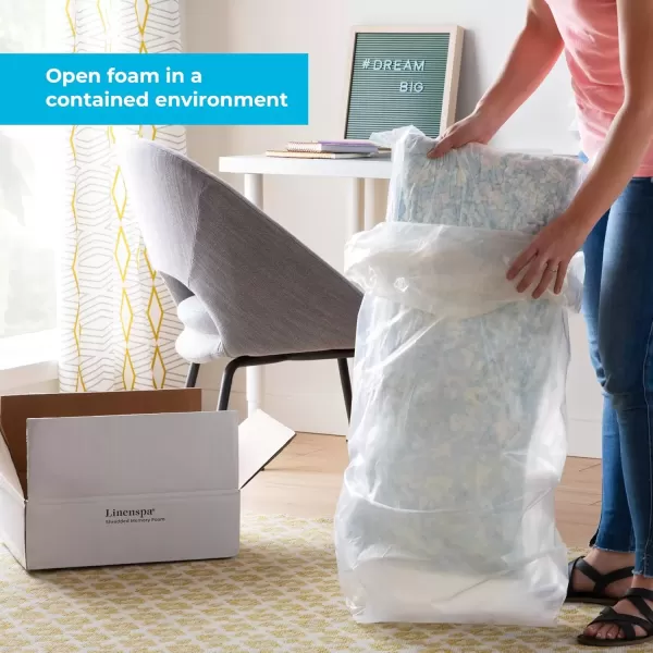 imageLinenspa Shredded Memory Foam  Craft Foam  Replacement Fill for Pillows Bean Bags Chairs Dog Beds Stuffed Animals and Crafts 25 Lbs Blue25 Lbs
