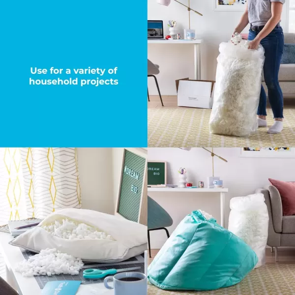 imageLinenspa Shredded Memory Foam  Craft Foam  Replacement Fill for Pillows Bean Bags Chairs Dog Beds Stuffed Animals and Crafts 25 Lbs Blue25 Lbs