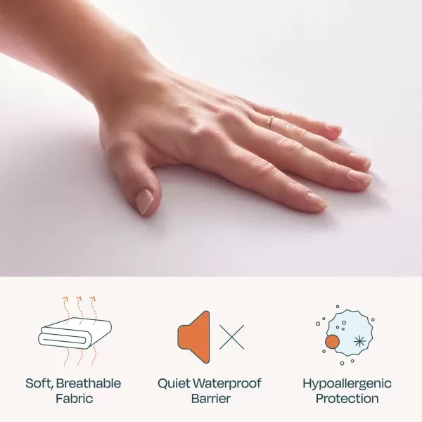 imageLINENSPA Waterproof 5Sided Premium Mattress Protector  Breathable and Hypoallergenic  Fitted Sheet Style Machine Washable Protector  TwinWhite