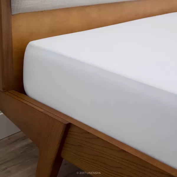 imageLINENSPA Waterproof 5Sided Premium Mattress Protector  Breathable and Hypoallergenic  Fitted Sheet Style Machine Washable Protector  TwinWhite
