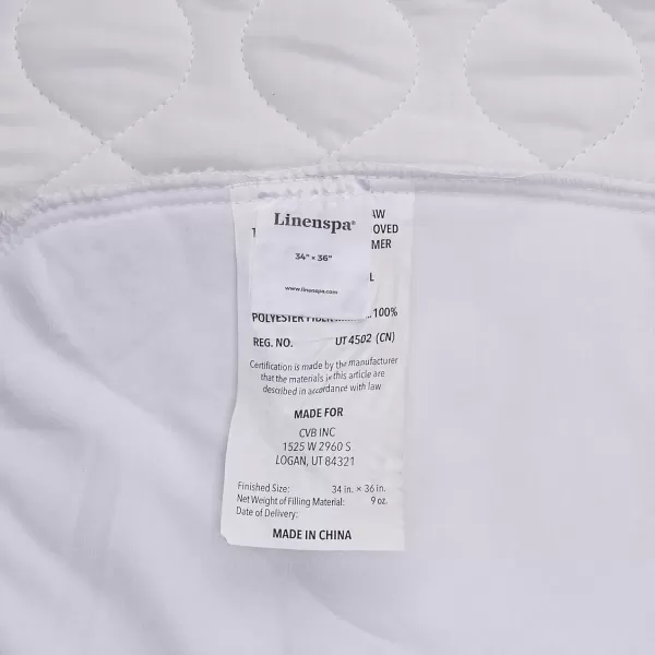 imageLinenspa 34quot x 36quot Skid Resistant Waterproof Sheet and Mattress Protector PadHighly AbsorbentMachine WashableQuilted WhiteWhite