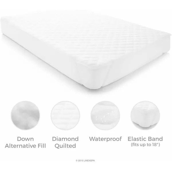 imageLinenspa Waterproof Mattress Pad with Quilted Microfiber Cover 