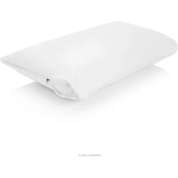 imageLinenspa Waterproof Pillow EncasementBlocks Out Liquid Standard Pillow ProtectorWhiteWhite