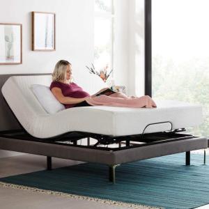 imageLinenspa Adjustable Bed Frame  Independent Head and Foot Incline  Powerful Quiet Motor  Easy Tool Free Assembly  Lounge  Watch TV  Working  Reading  Ergonomic  Electric Bed Base  Queen SizeFull